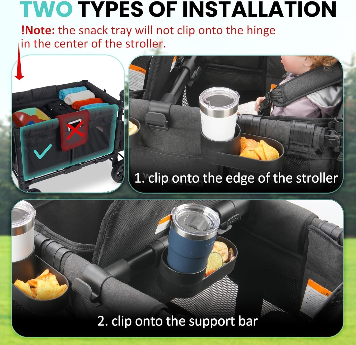 Wonderfold Wagon Accessories Pack - Support Bar + Tray