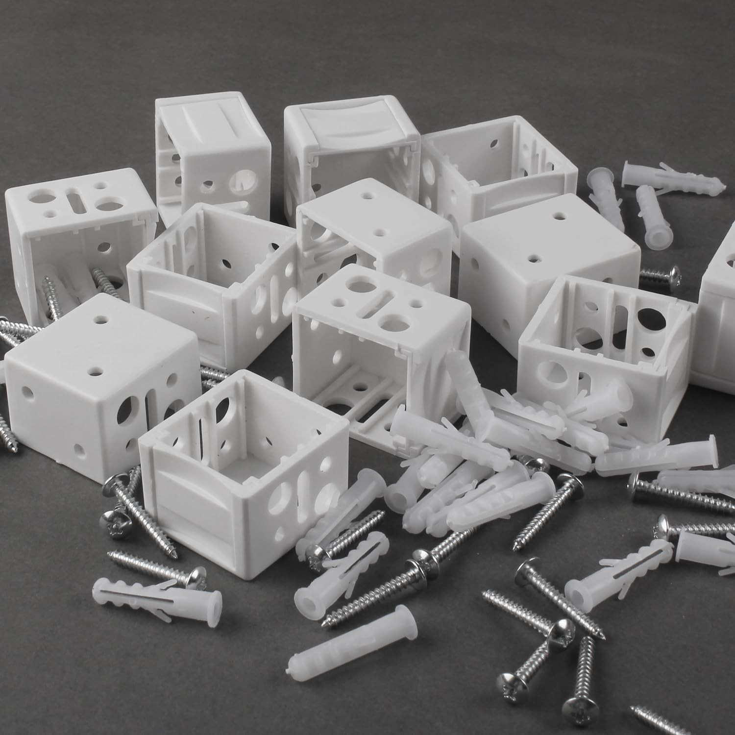 12 Pcs 1 Inch Blind Brackets Mini Blinds Box Mounting White
