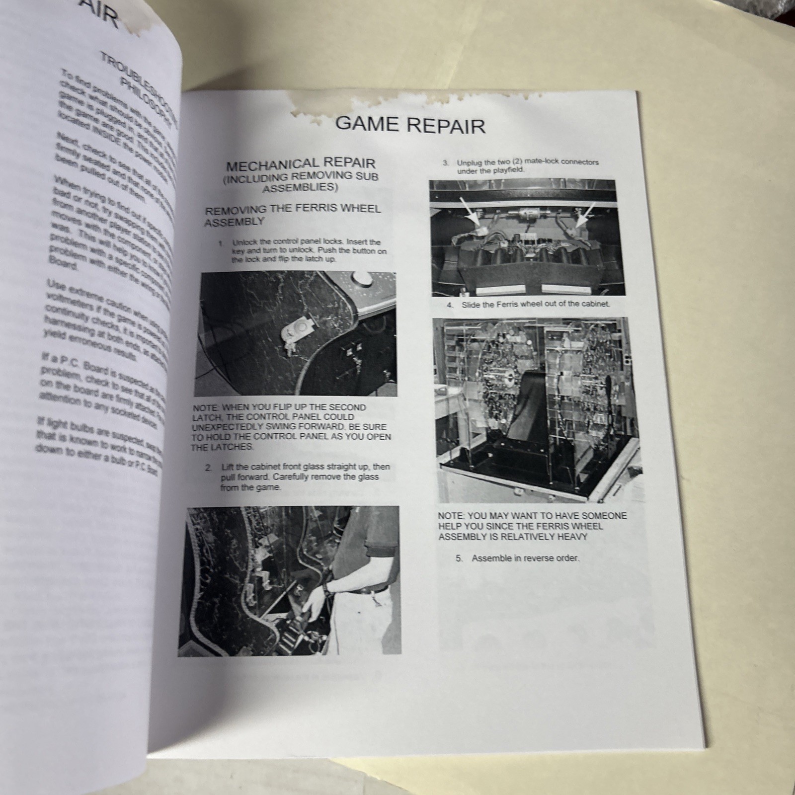 original PIXY PRIZE  ICE   arcade game manual
