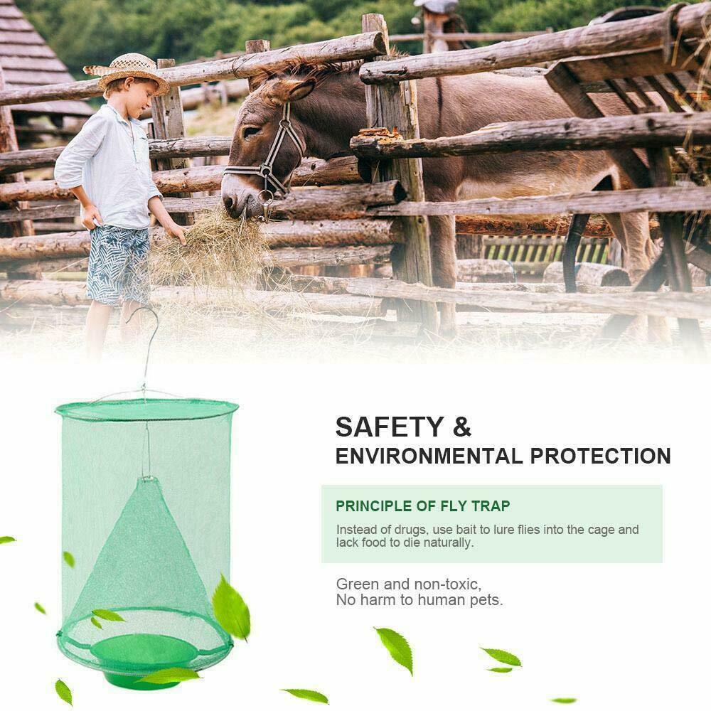 Fly Trap Ranch Reusable Catcher Killer Cage Net Pest Bug Catch Hanging Horse Lot