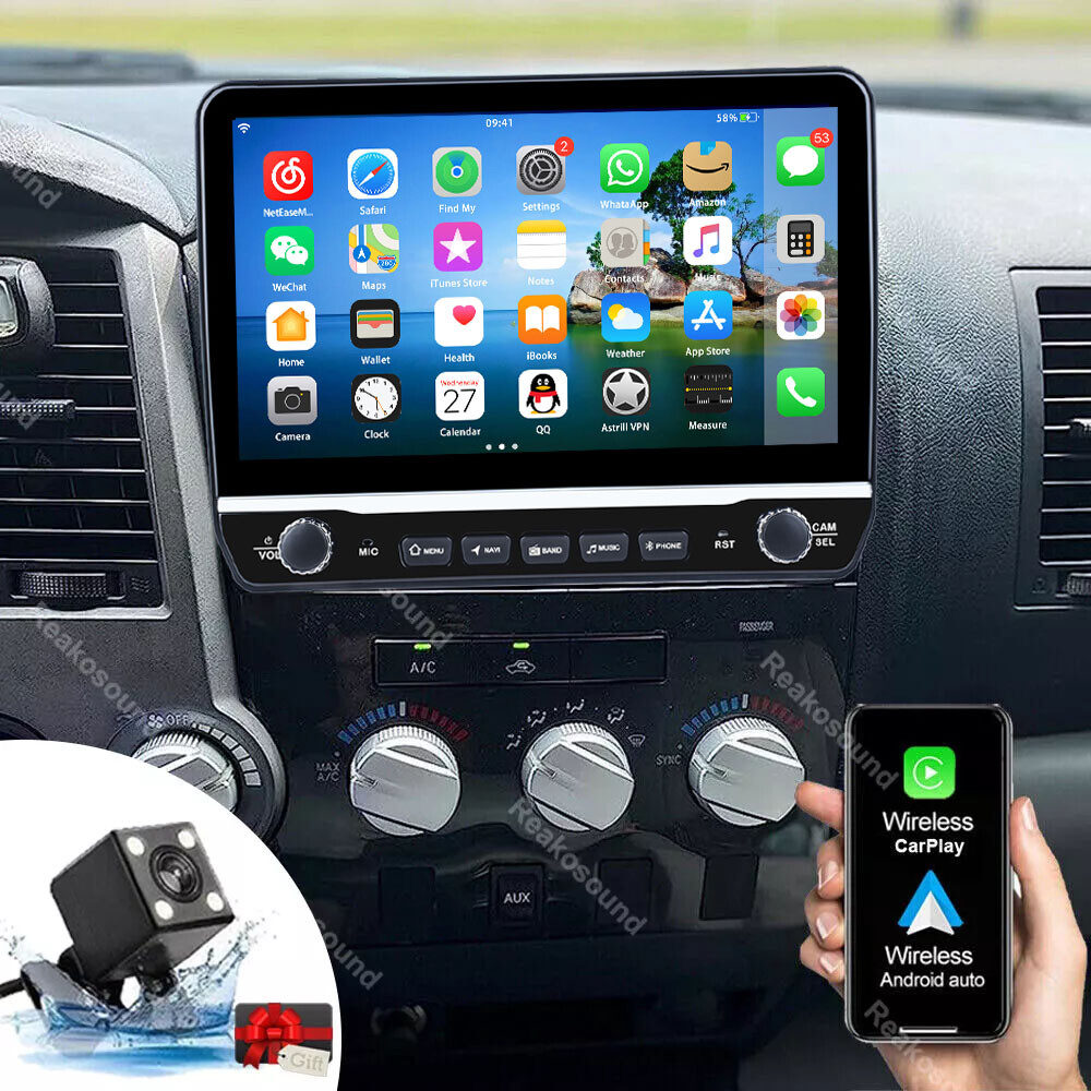 64G CarPlay For Toyota Tundra 07-13 Sequoia 08-18 Android13 Car Stereo Radio GPS