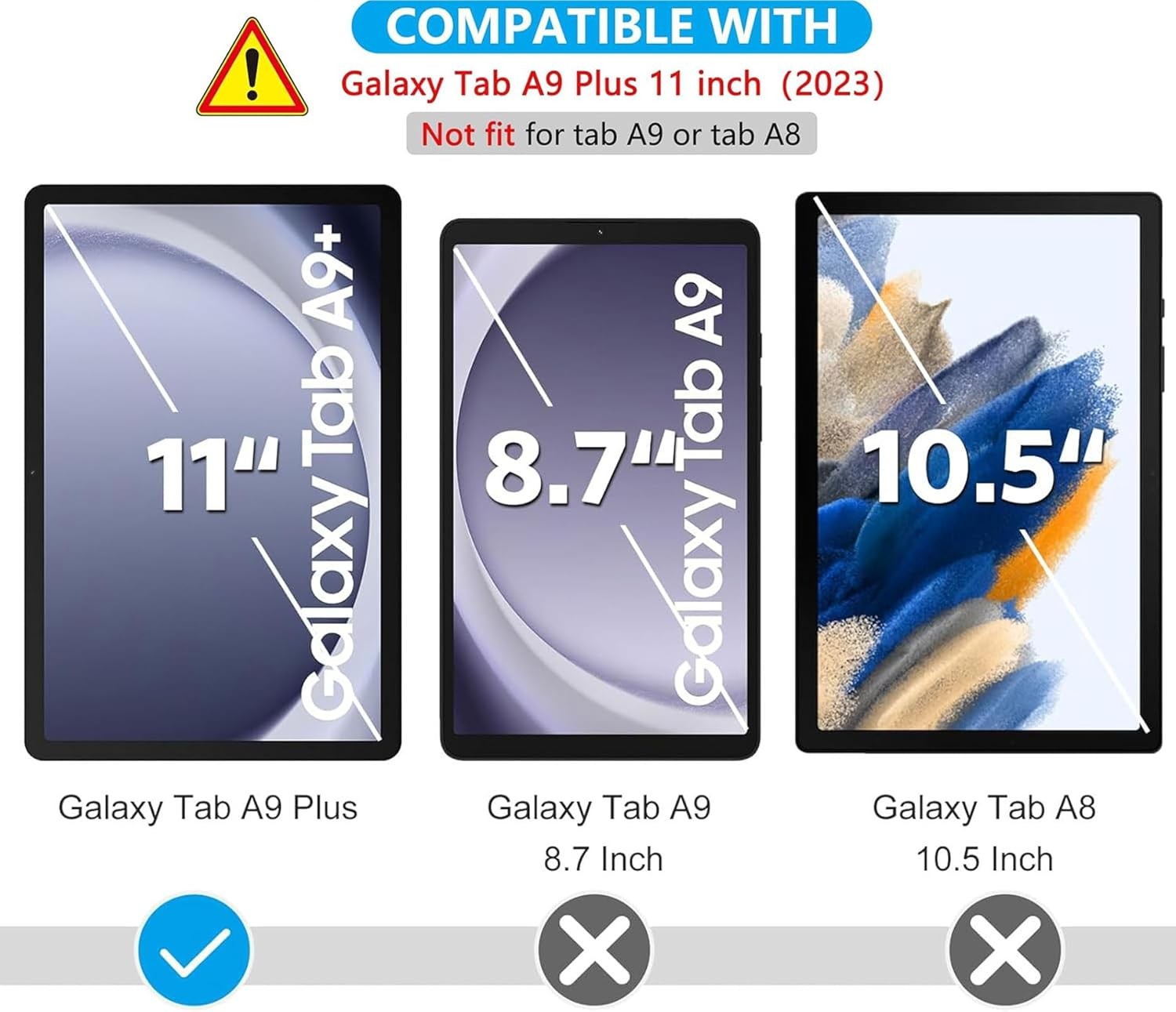2 Pack Screen Protector for Samsung Galaxy Tab A9 Plus 11 Inch 2023 Clear