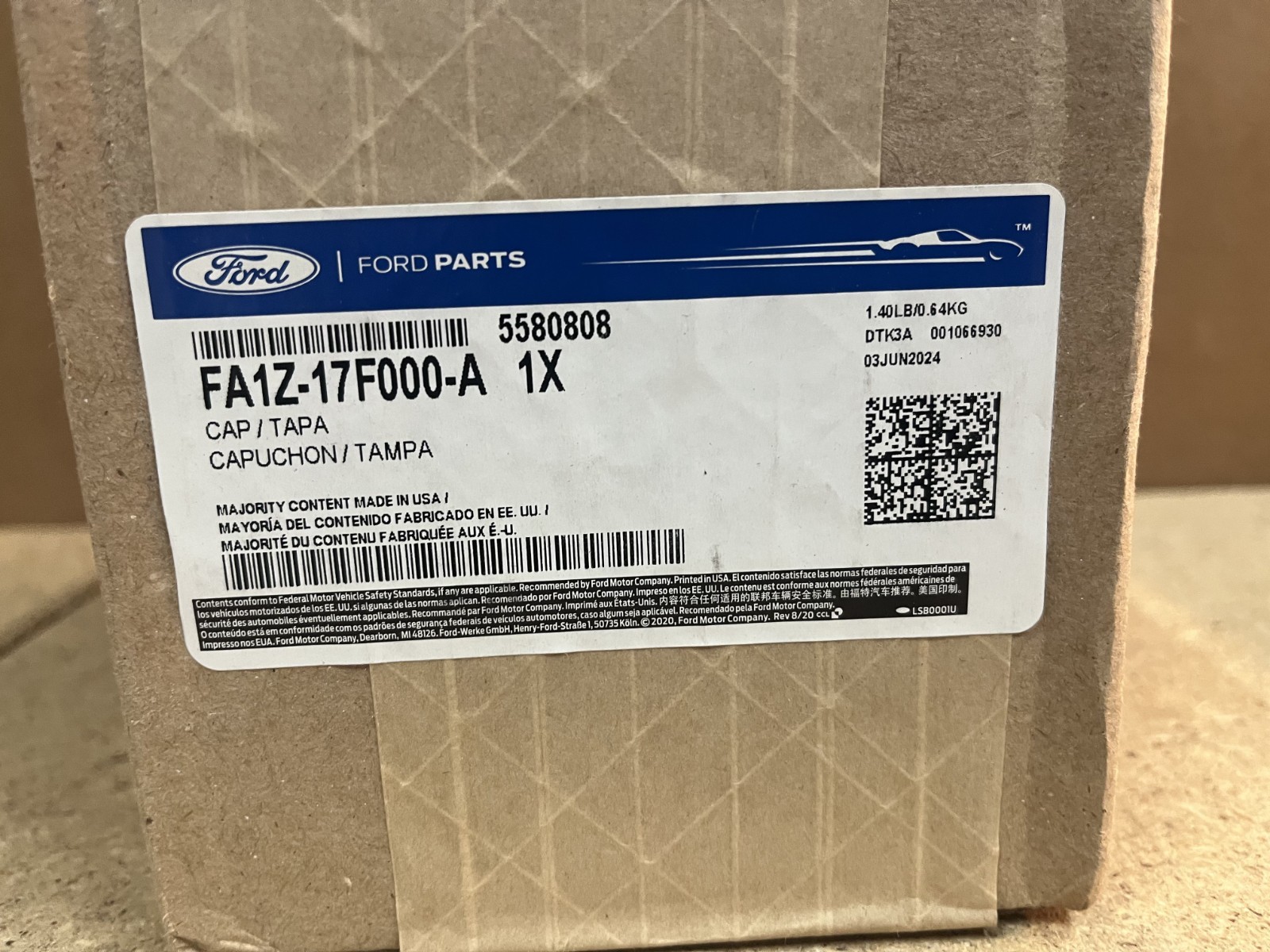 Genuine Ford Cap FA1Z-17F000-A K08
