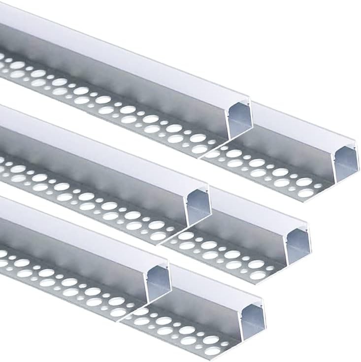 Besseto Plaster-in LED Channel 6 Pack 6.6FT/2 Meter Trim Edge Tile LED Strip