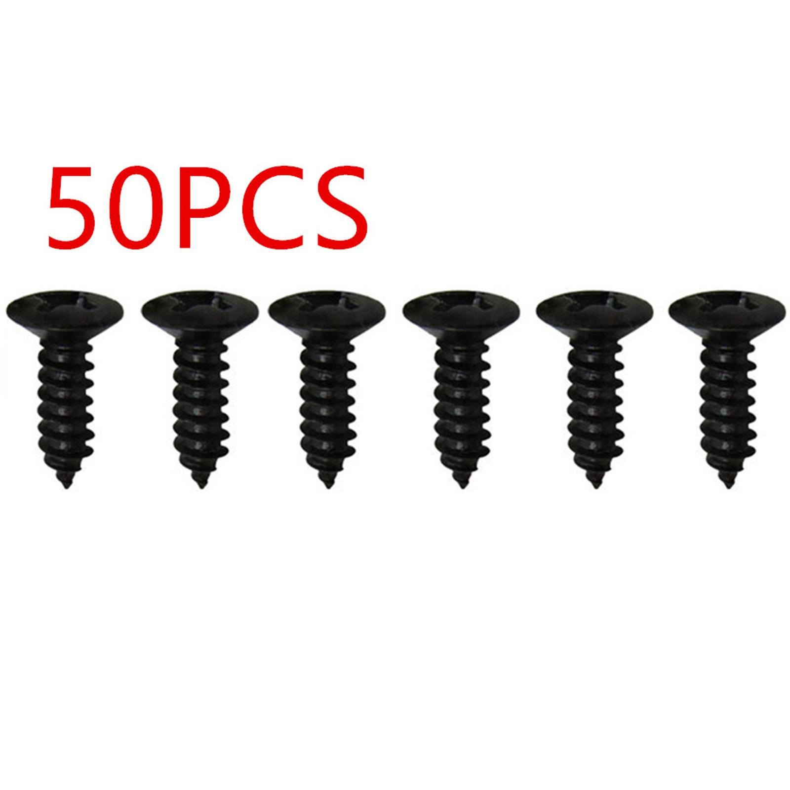 50Pcs Black Electric Guitar Bass Pickguard Screws For Fender Strat/Tele B