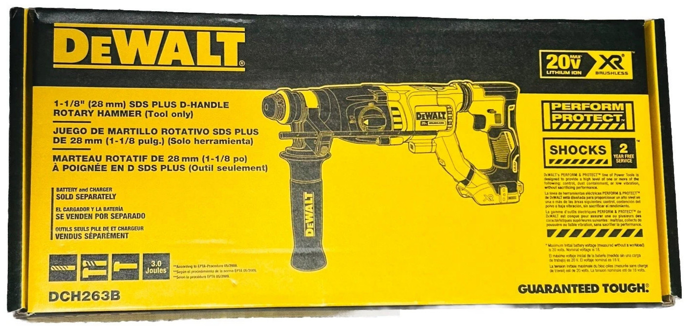 DEWALT DCH263B 20V MAX Rotary Hammer SDS Plus 1-1/8-Inch NEWST MODEL OF DCH133B