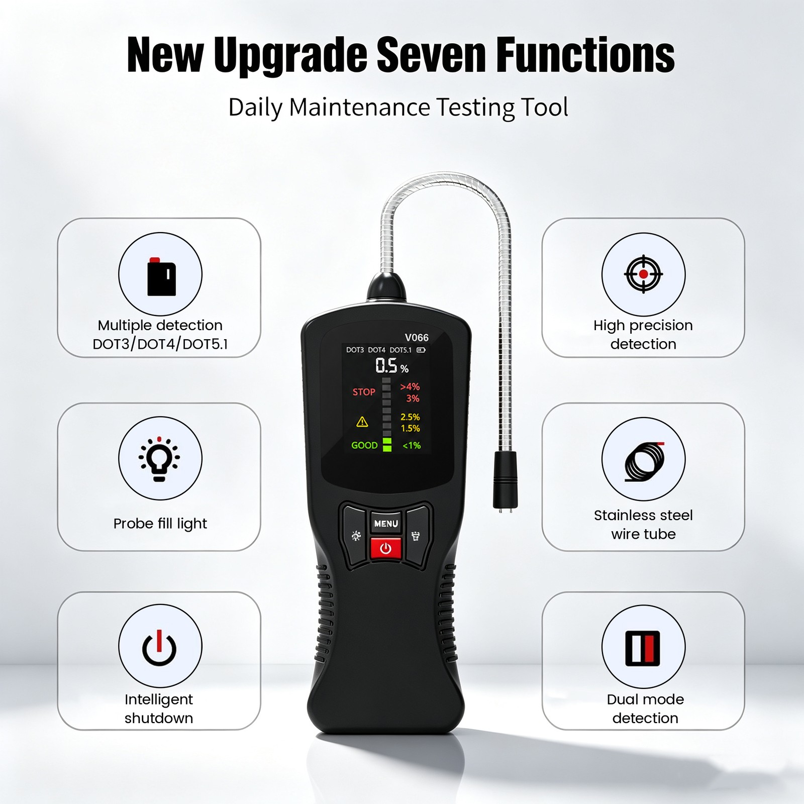 Digital Car Brake Fluid Tester Moisture Analyzer Test Tool for DOT3 DOT4 DOT5.1