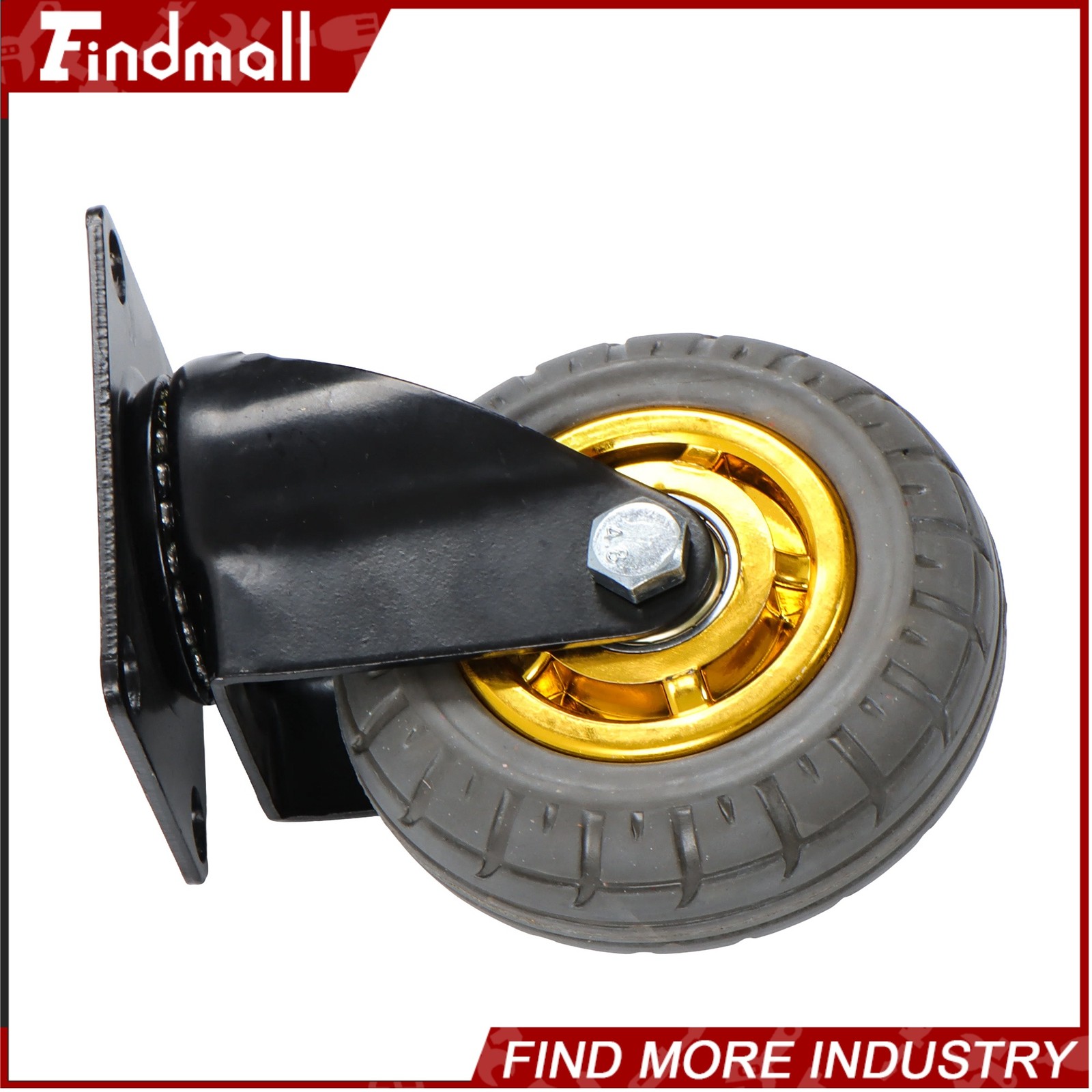 Findmall 4 Pack Universal Casters Rubber Non-Marking 4" Swivel Casters Wheels