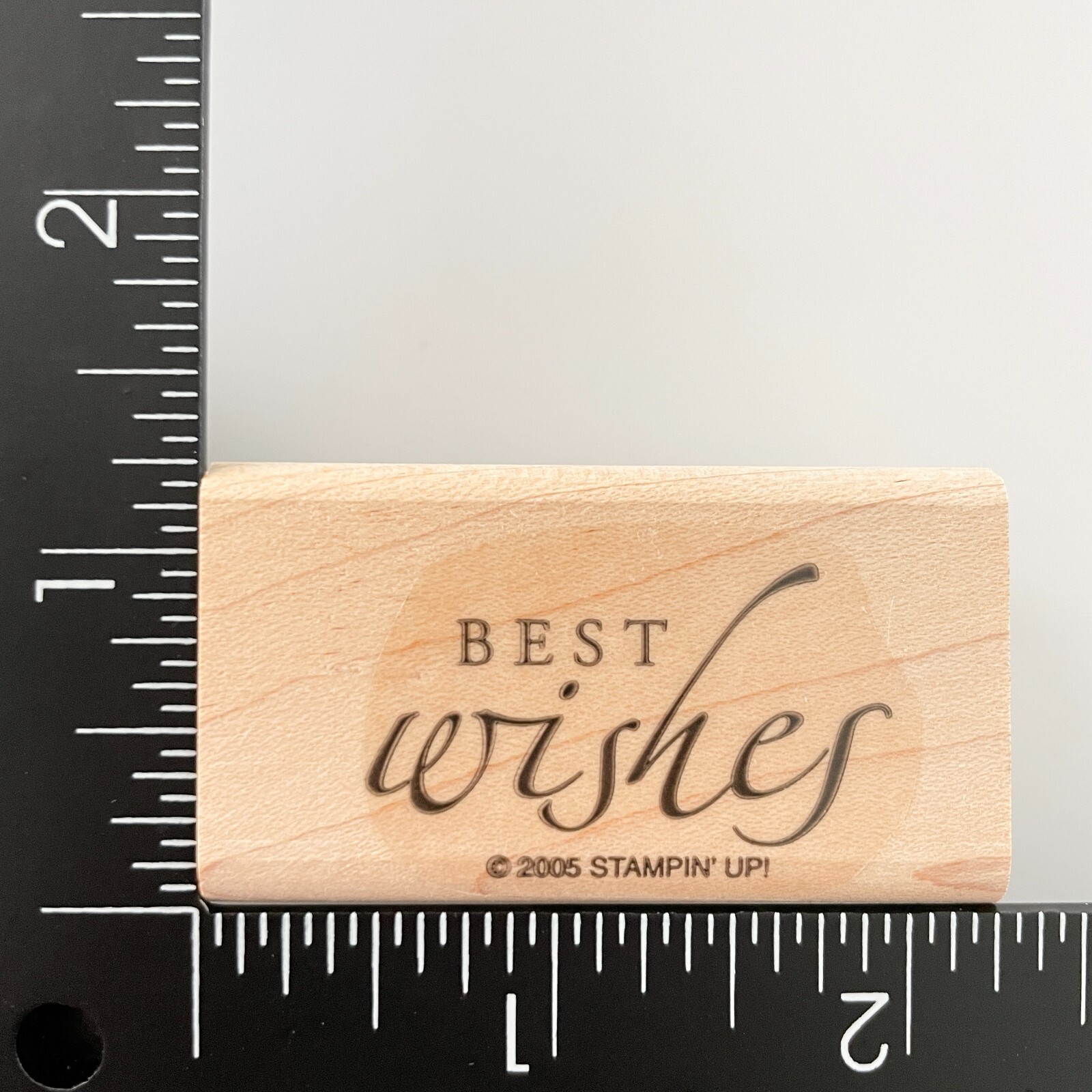 Stampin Up Best Wishes Sincere Salutations 2005 Wood Mounted Rubber Stamp