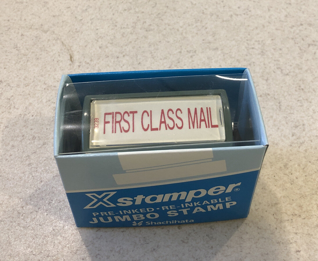 X-Stamper Jumbo Message Stamp, First Class Mail, Pre-Inked One Red 3239 New
