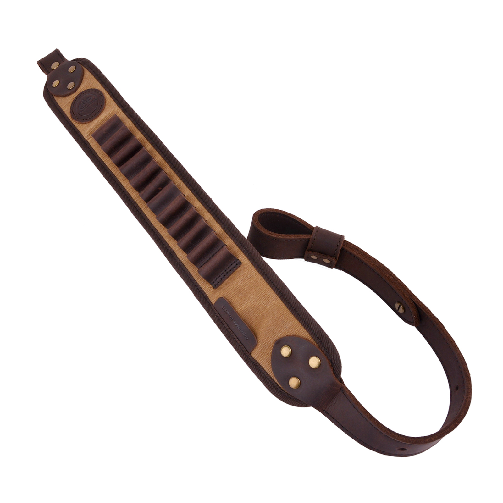 Leather Canvas Rifle Sling Shotgun Shell Slots Straps For .30/30 .308 12GA .22LR