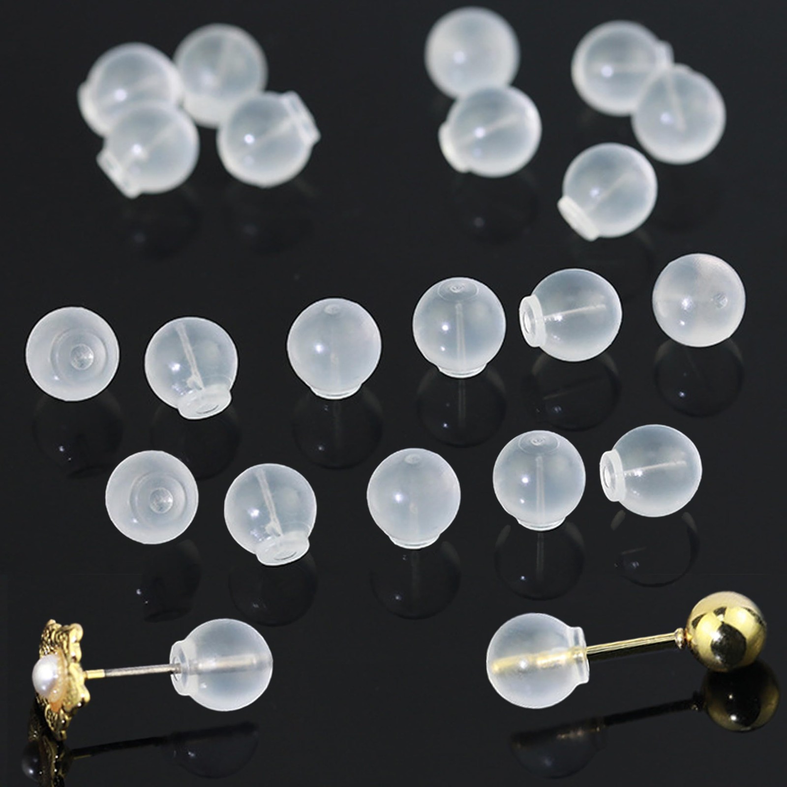 Comfort Impenetrable Earring Backs with TPE Medical Grade 6.3mm Diameter
