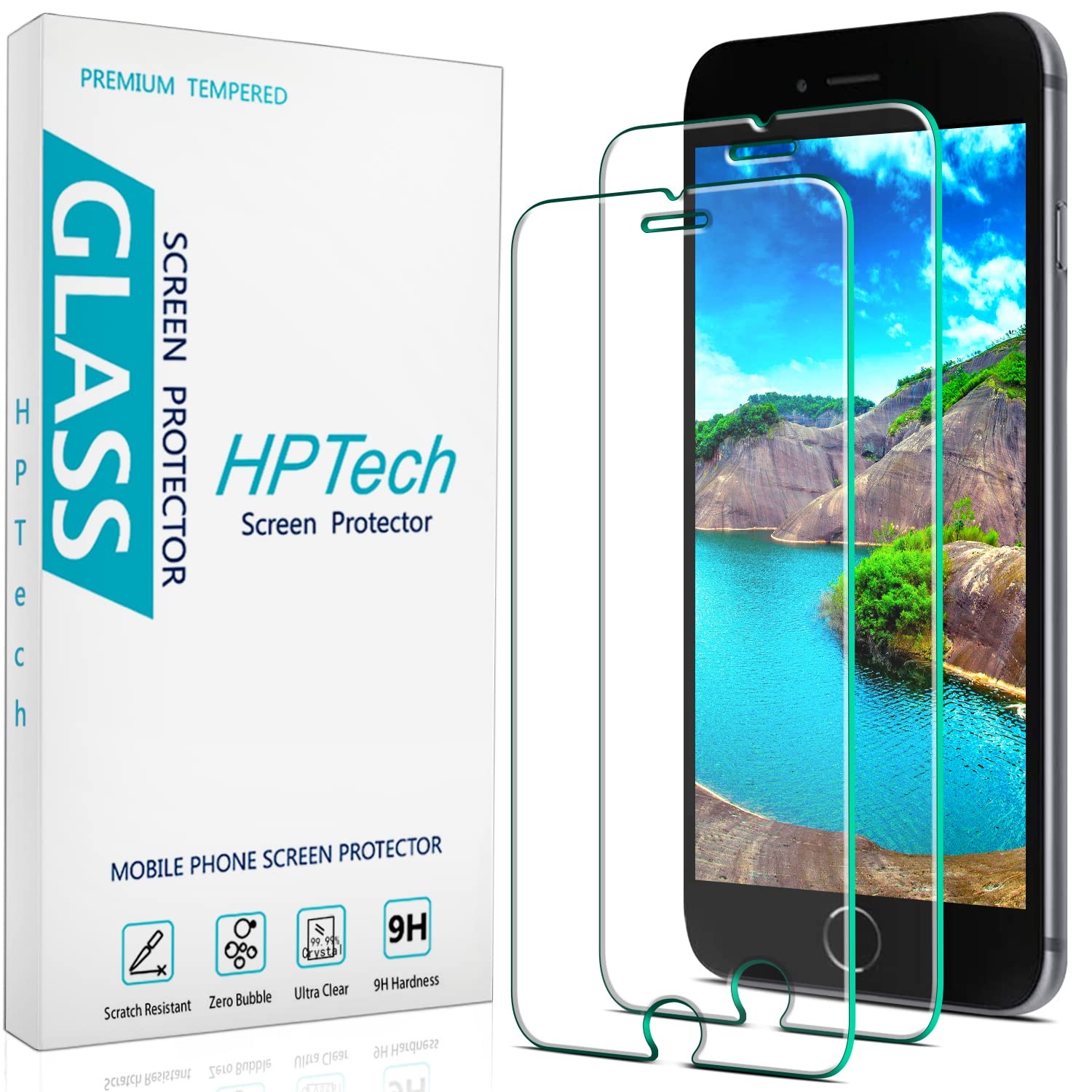 2 Pack Screen Protector for iPhone SE 3, SE 2022, iPhone SE 2, SE 2020 Temper...