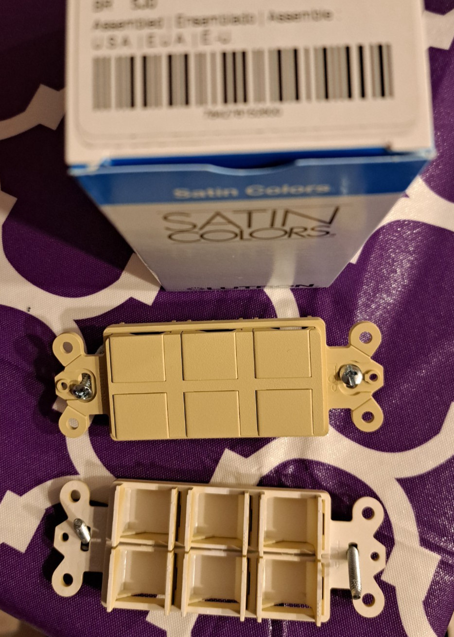 2-Lot: Lutron SC-6PF-IV 6-Port Wallplate Frame – Ivory