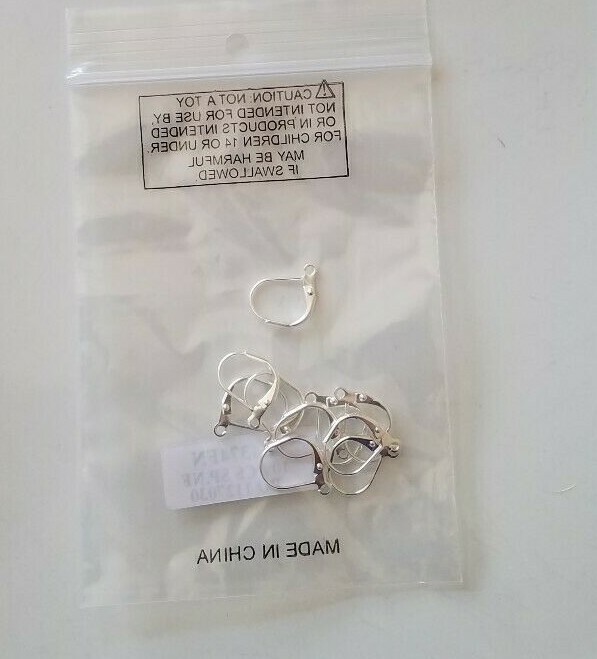 Silver Plated Brass Leverback Earring with Loop - 5 pairs