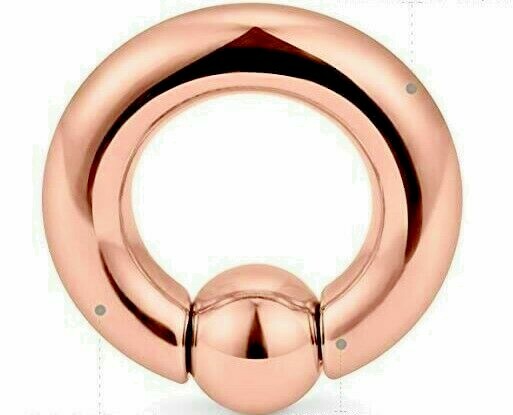 8g - 00g Rose Gold Heavy Gauge Spring PA Captive Bead Ring Earring BCR CBR CBB