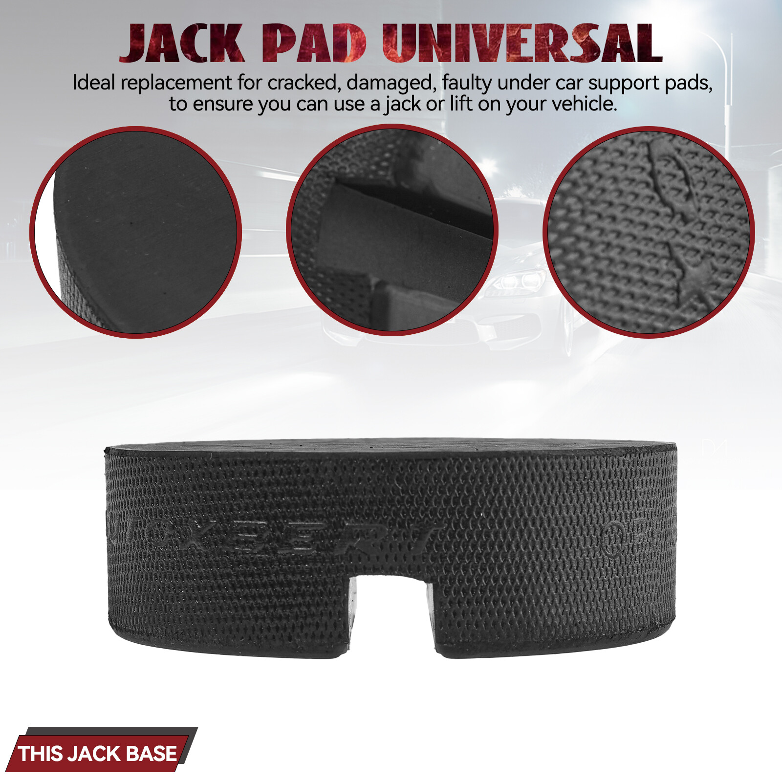 4x Trolley Jack Pad Pinch Weld Floor Jacking Lifting Adapter Classic Puck Rubber