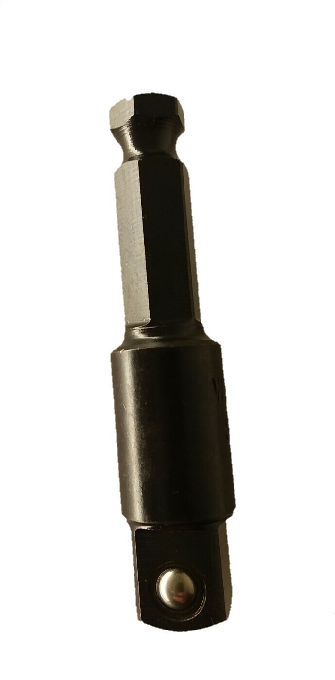 White-USA LINEMANS 7/16" HEX TO 1/2" MALE SQUARE   PART# SH1614. 3" long.   