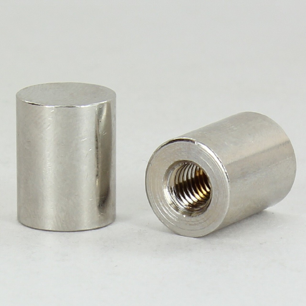 New Solid Brass Nickel finish Modern Deco Style Drum Finial 5/8"h tap 1/4-27"