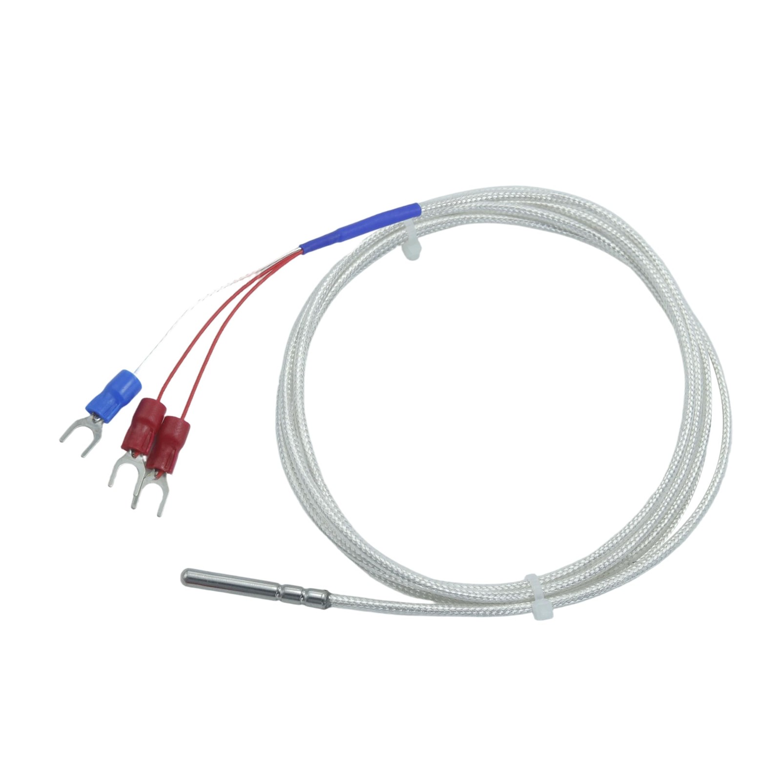 PT100 RTD Temperature Sensor Probe 3 Wire 59 Inch Stainless Steel Waterproof