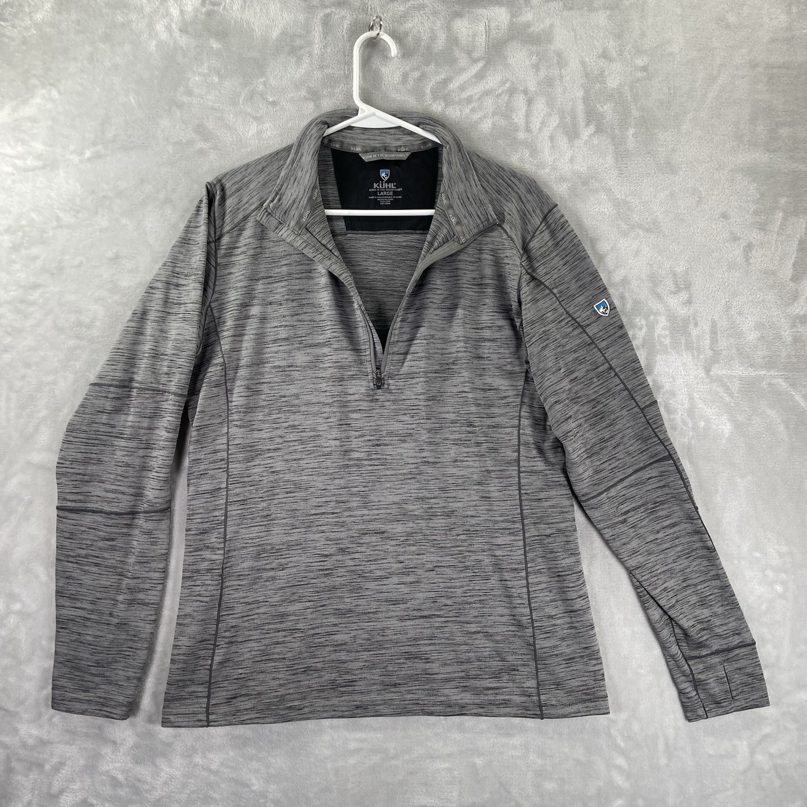 KUHL Shirt men's Large Alloy 1/4 Zip Performance Pullover Active Outdoor Hiking