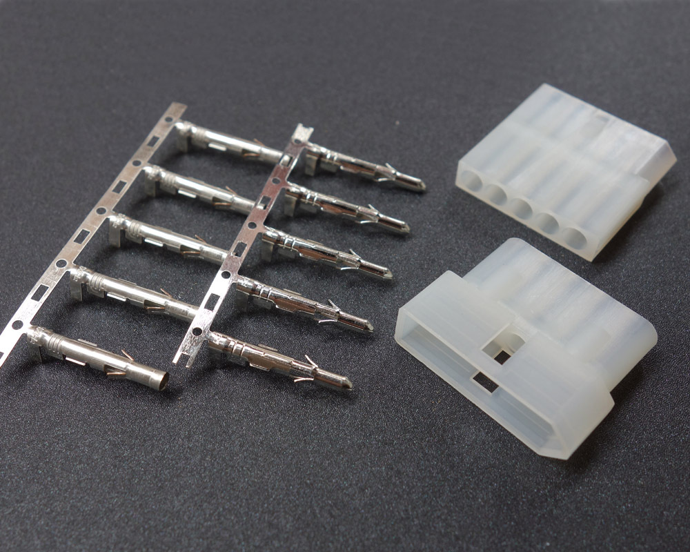 2 Pairs 5 Pin 5P Molex Connector Male Female Terminal Pins Plug .093" w/14-20 AW
