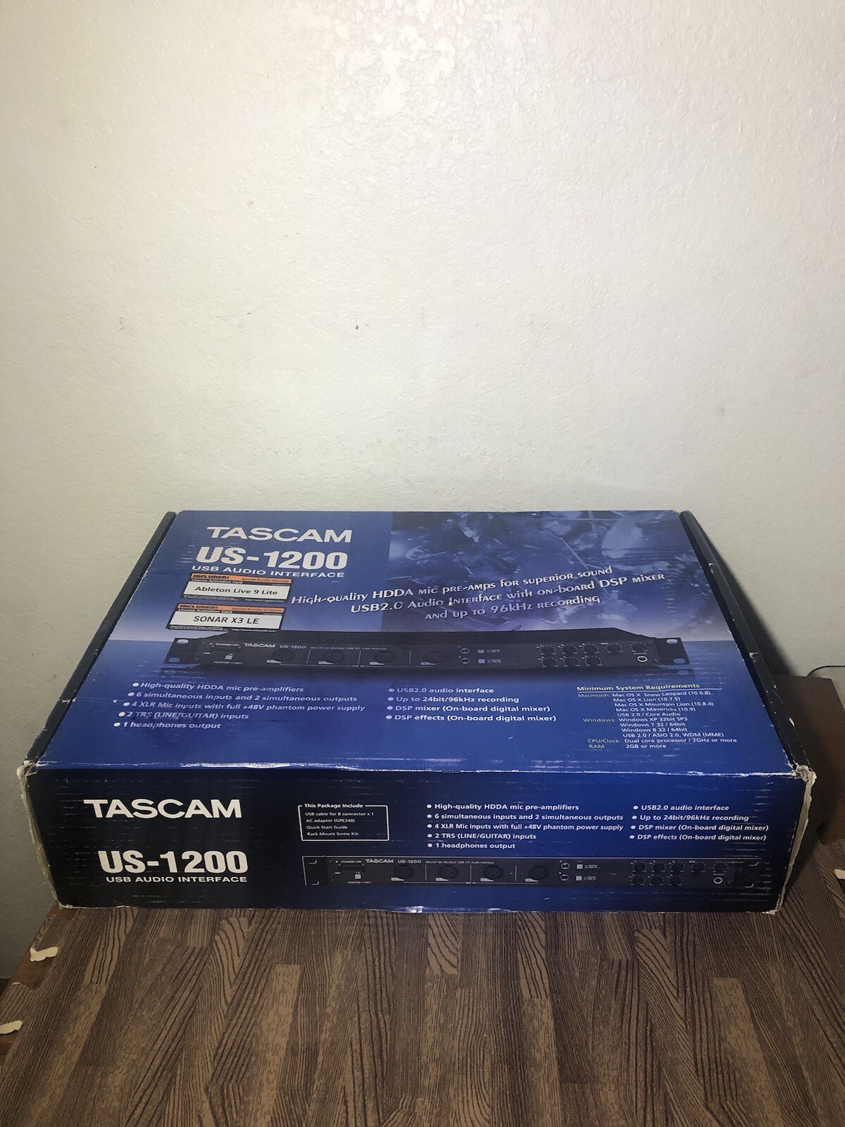 NEW Tascam US-1200 Analog Recording Interface with Power/USB Cord/Box