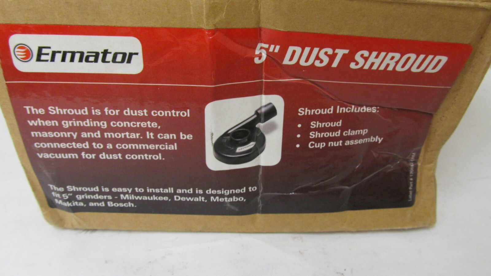 Ermator 5" Universal Dust Shroud Kit for Hand Grinders SK-PE5-EA Free S&H