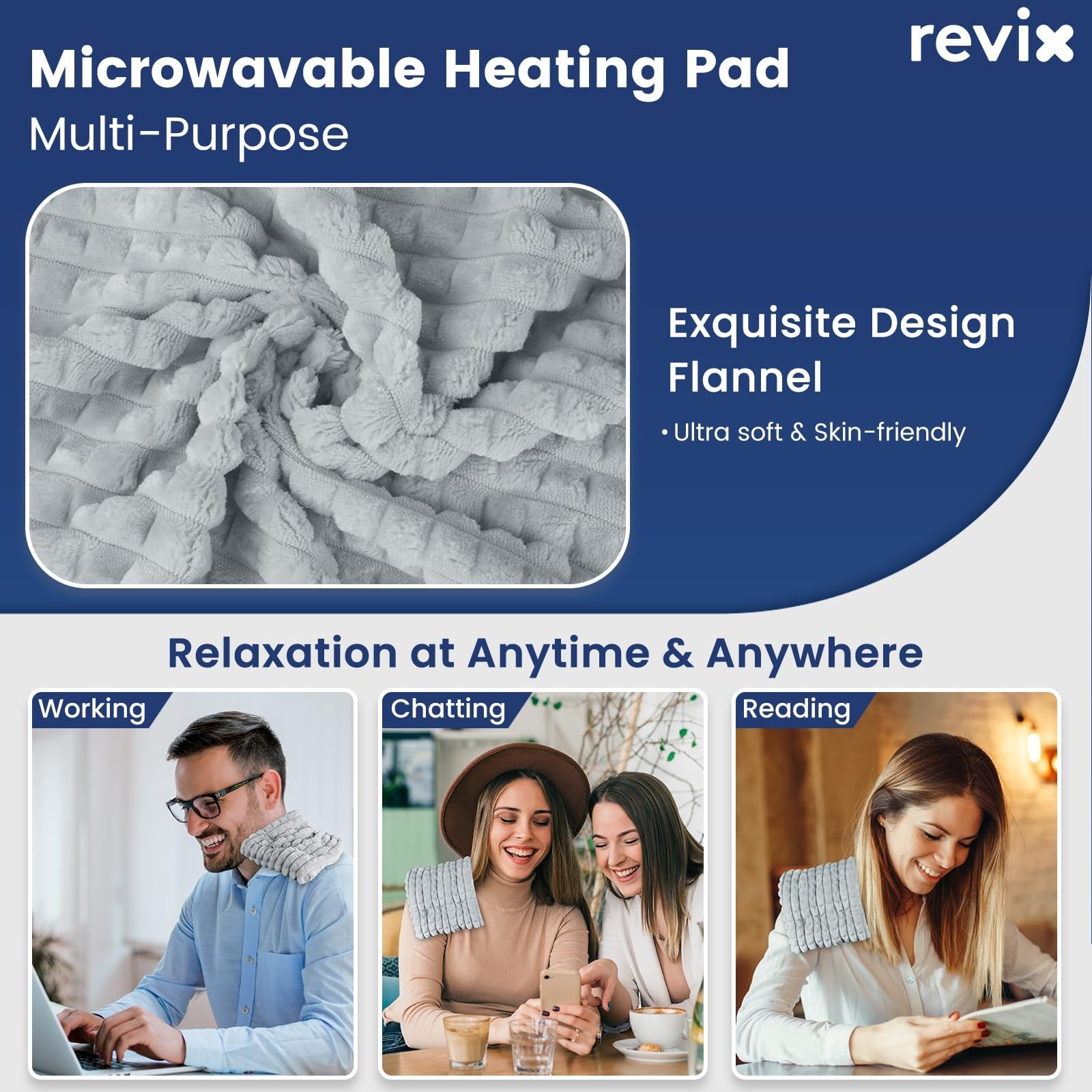 REVIX Microwave Heating Pad, 6 * 12" Multipurpose Heating Pad Microwavable wi...