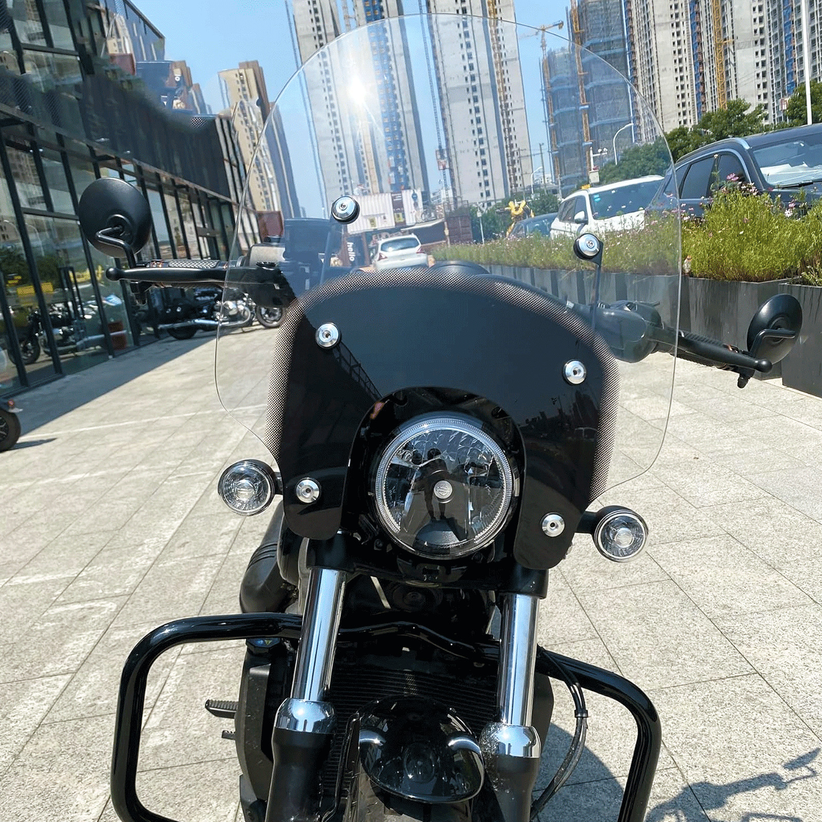 Compatible With Harley Nightster RH975 2022-2026 Windscreen Windshield w/Bracket