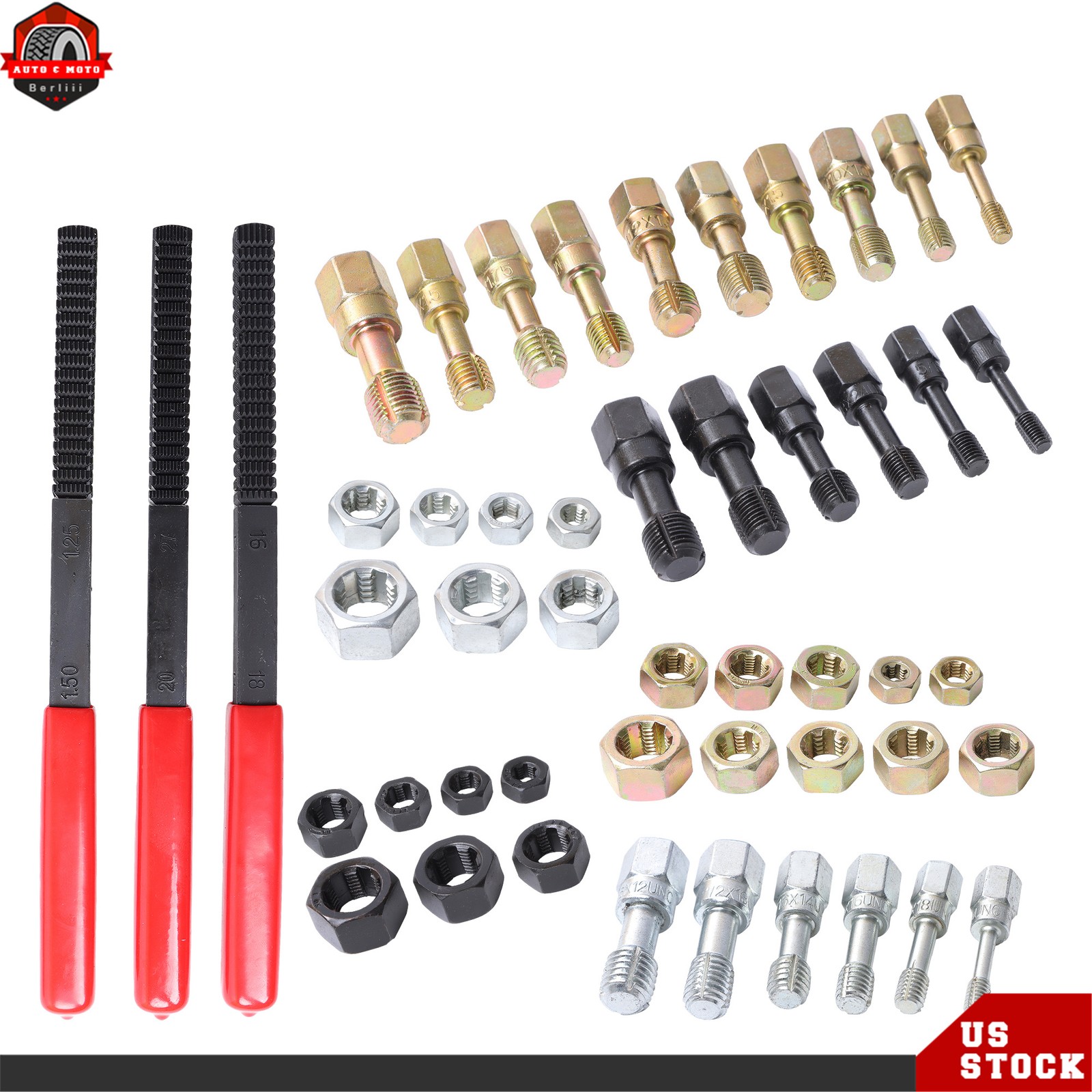 49Pcs Thread Repair Tool Set UNC UNF Metric Thread Restorer Tool Rethreading