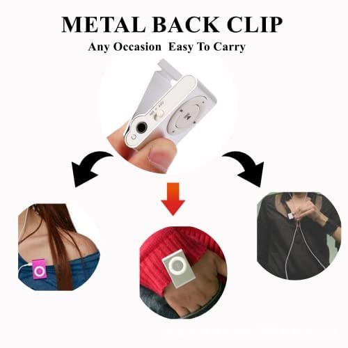 MP3 Portable Music Player Mini MP3 Back Clip Player Durable with Memory Card