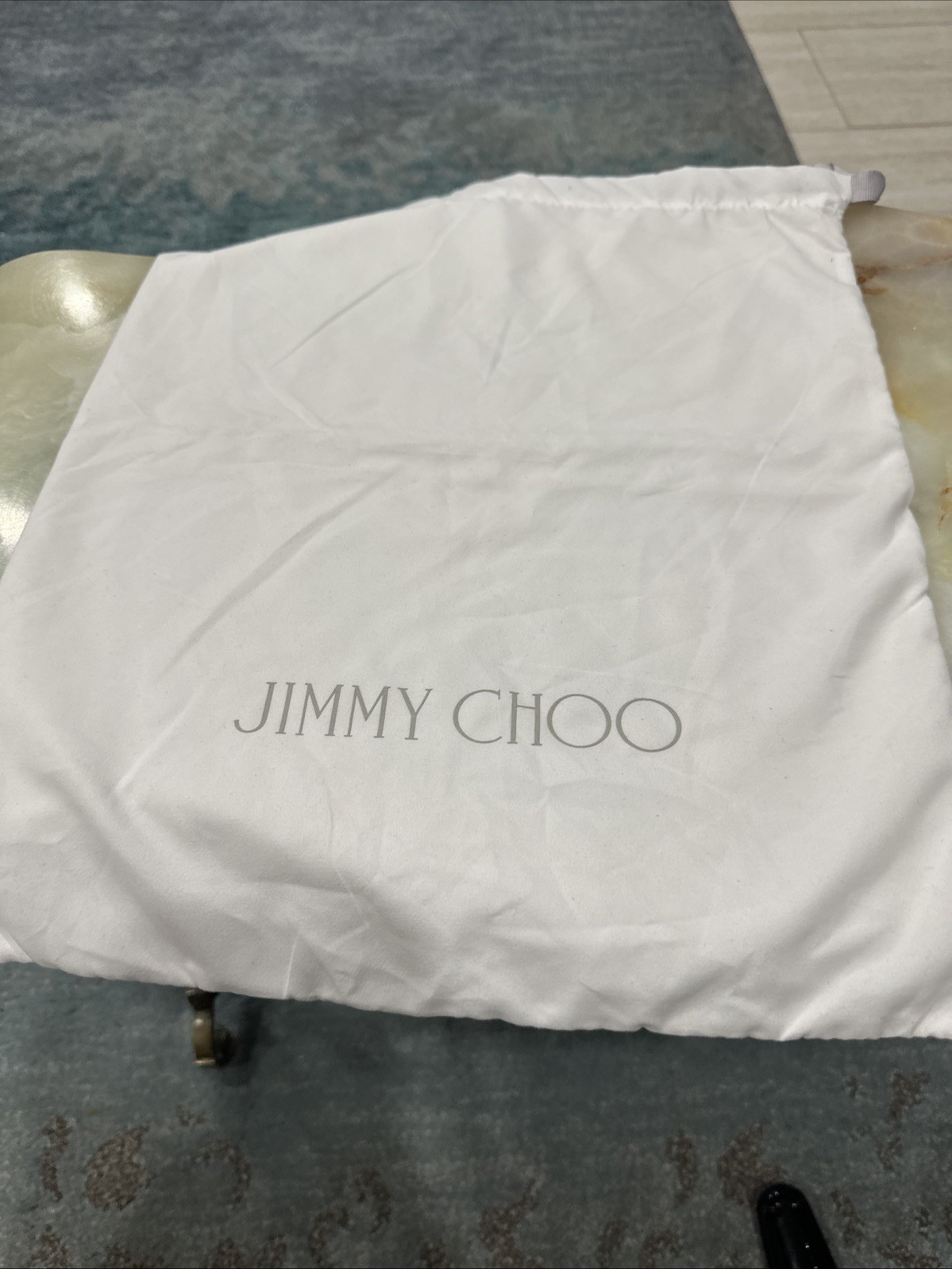 Authentic Jimmy Choo Dust Bag Drawstring 17x14”White Branded