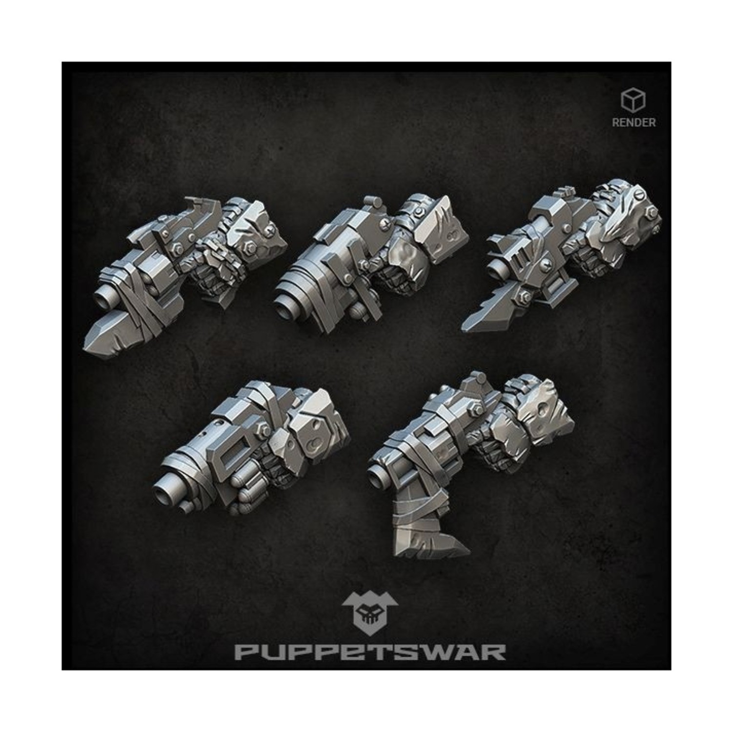 Puppetswar SF Infantry Equipment/Weapons 32mm Orc Pistols (Left) Pack New