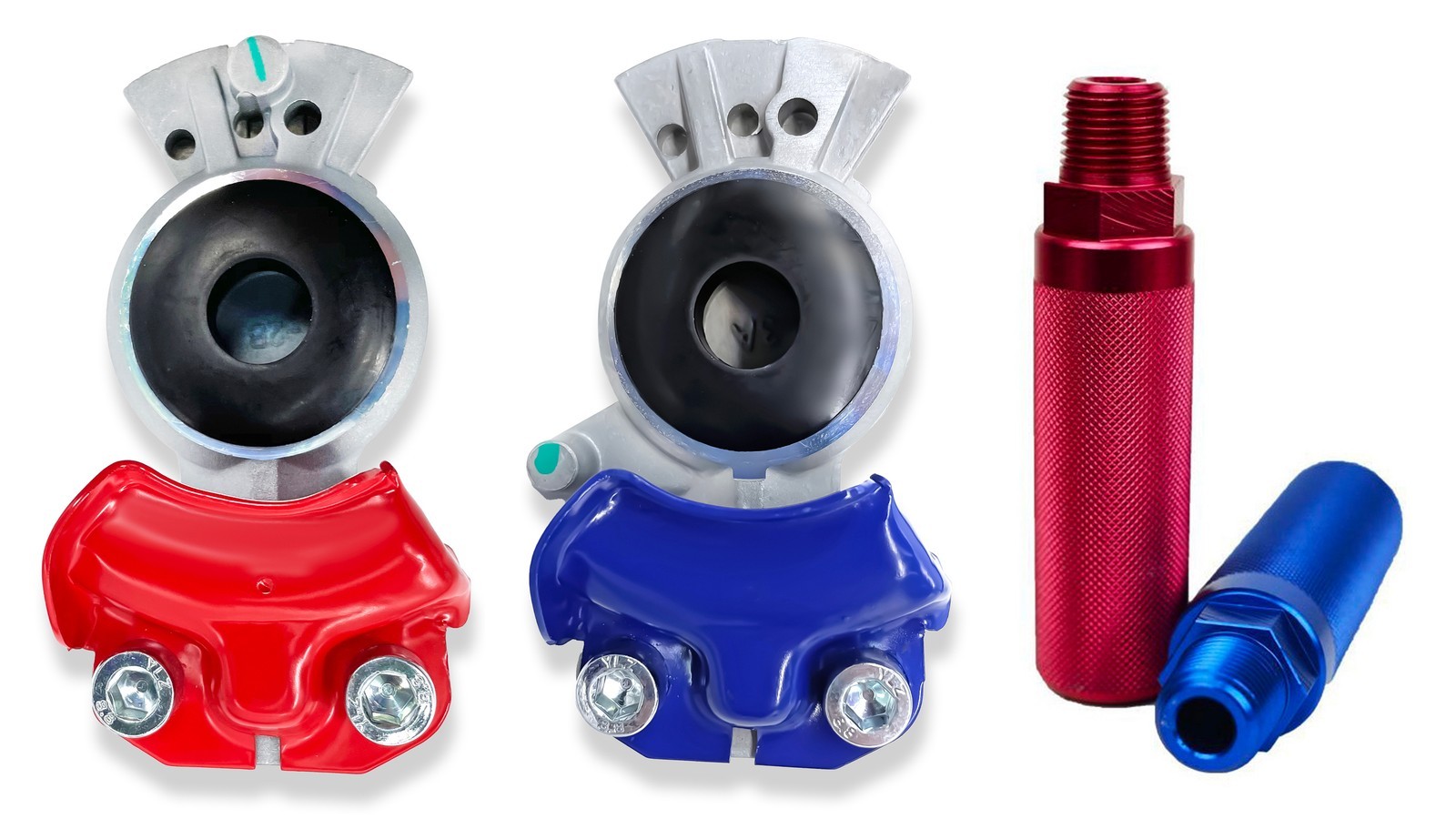 Aluminum Glad Hand Handles Grip - One Blue & One Red Set 12600 Gladhand Handles