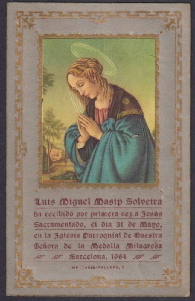 Holy card antique de la Virgin santino image pieuses estampa