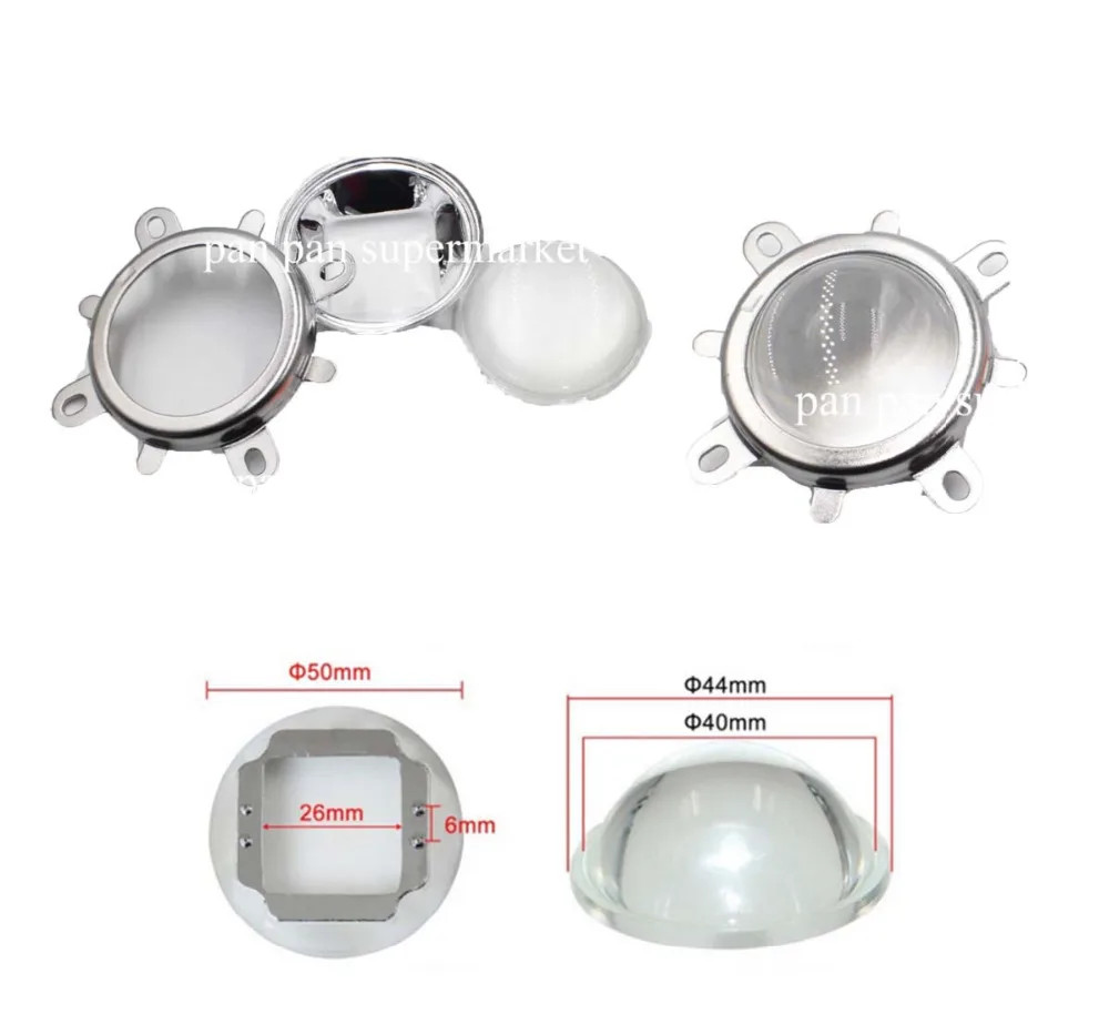 44mm Lens + Reflector Collimator + Fixed bracket for 20w 30w 50w 100w led chip