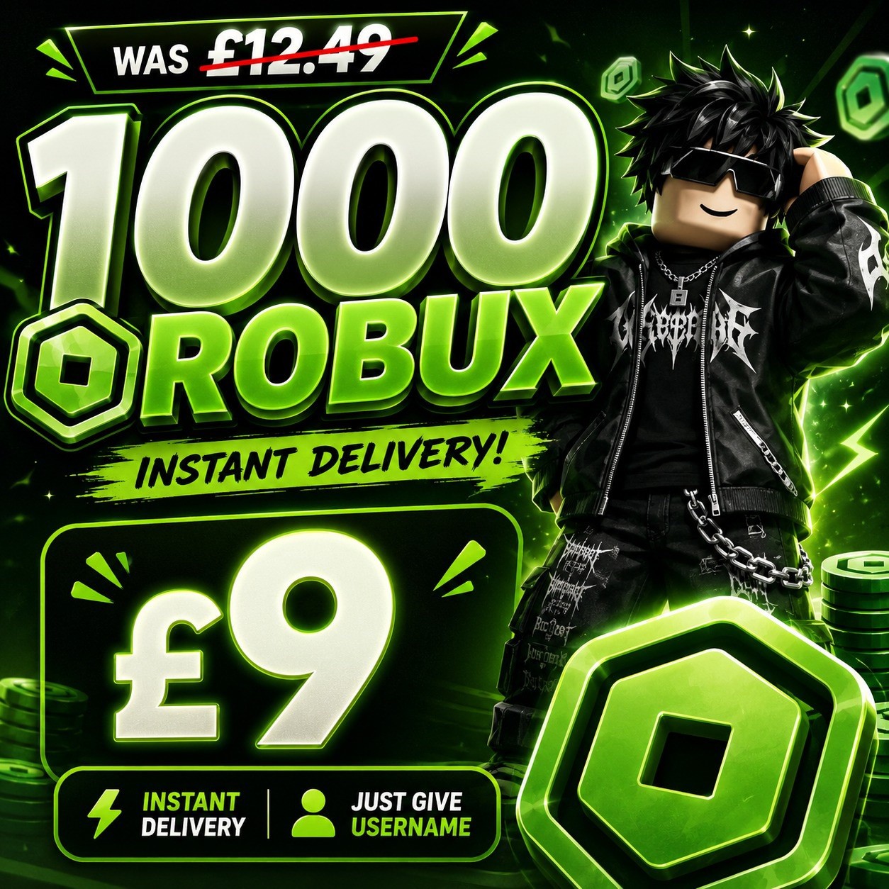 Full 1000 Robux (Instant). Tax Covered.