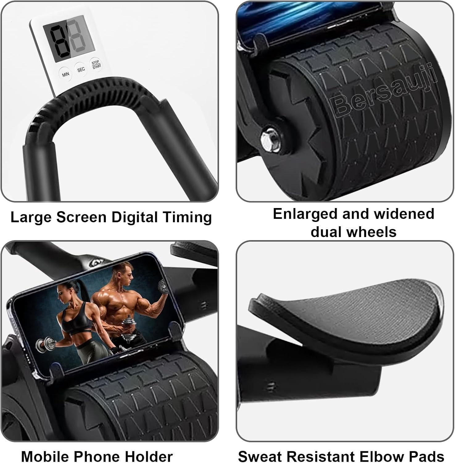 New 2026 Ab Roller with Elbow Support & Automatic Rebound - Build Core Strength