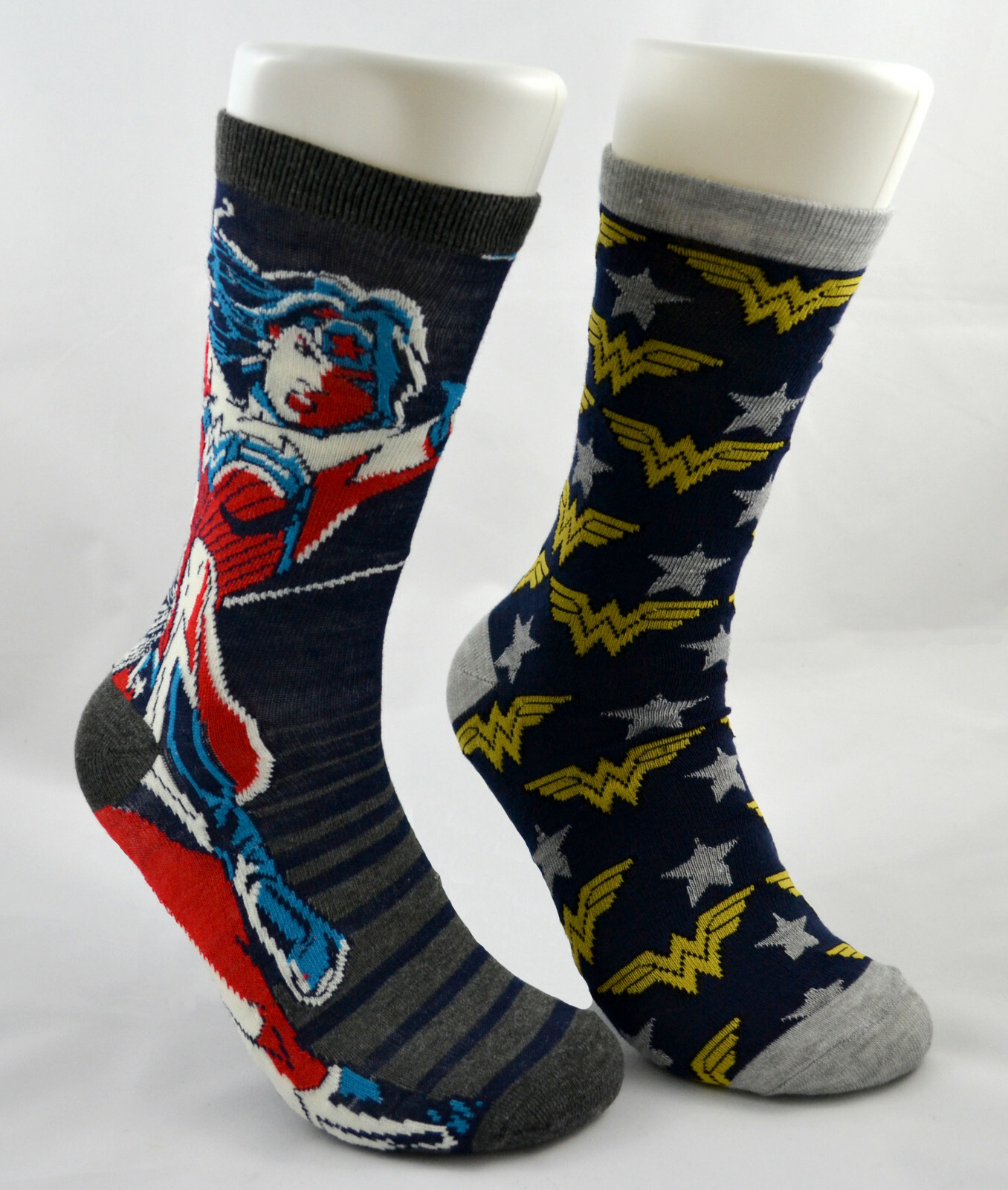 Wonder Woman Men's Crew Socks Hyp DC Comics Superhero Double Pack Hypnotic
