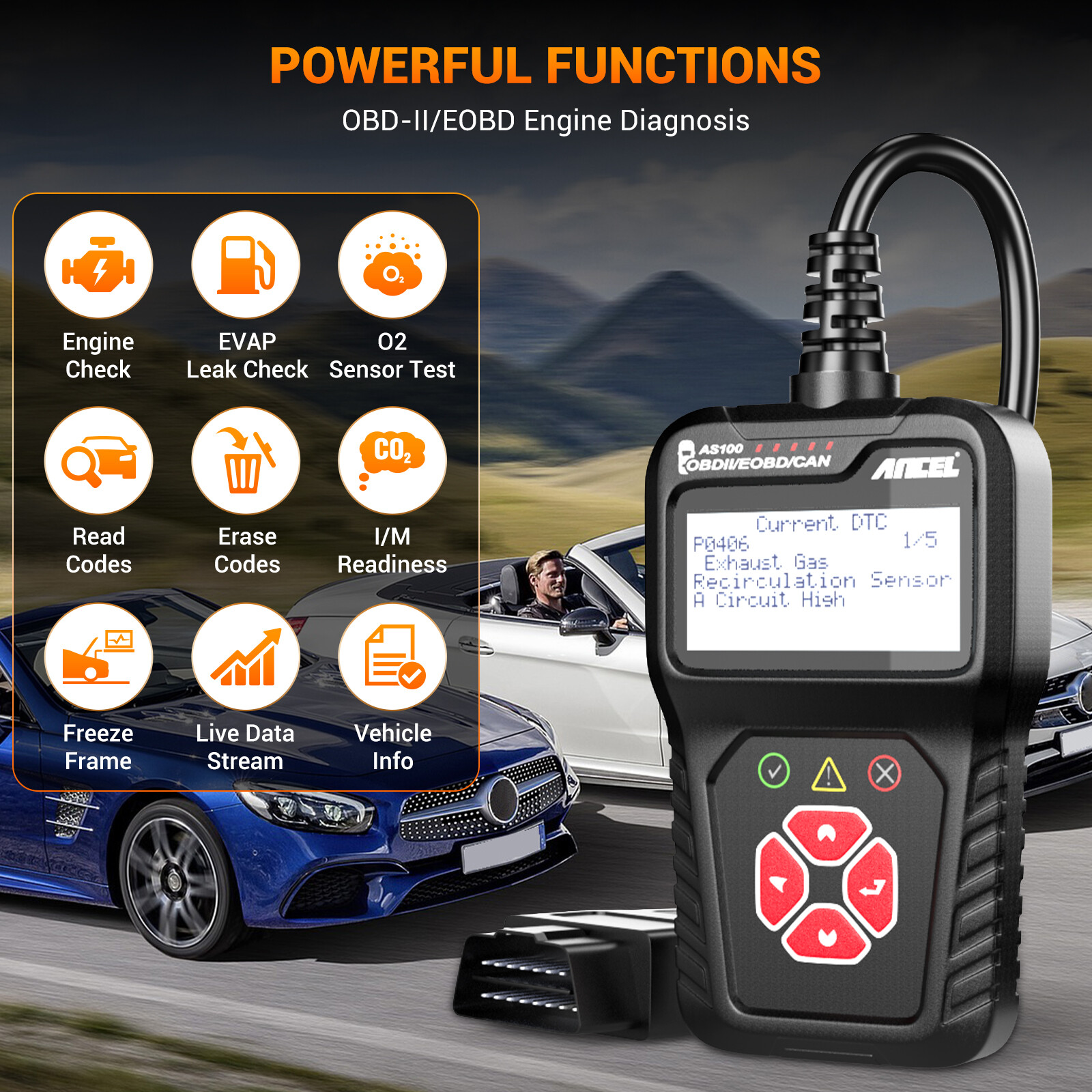 Clear Reset Engine Light Professional Code Reader OBD2 Diagnostic Scan Tool I/M