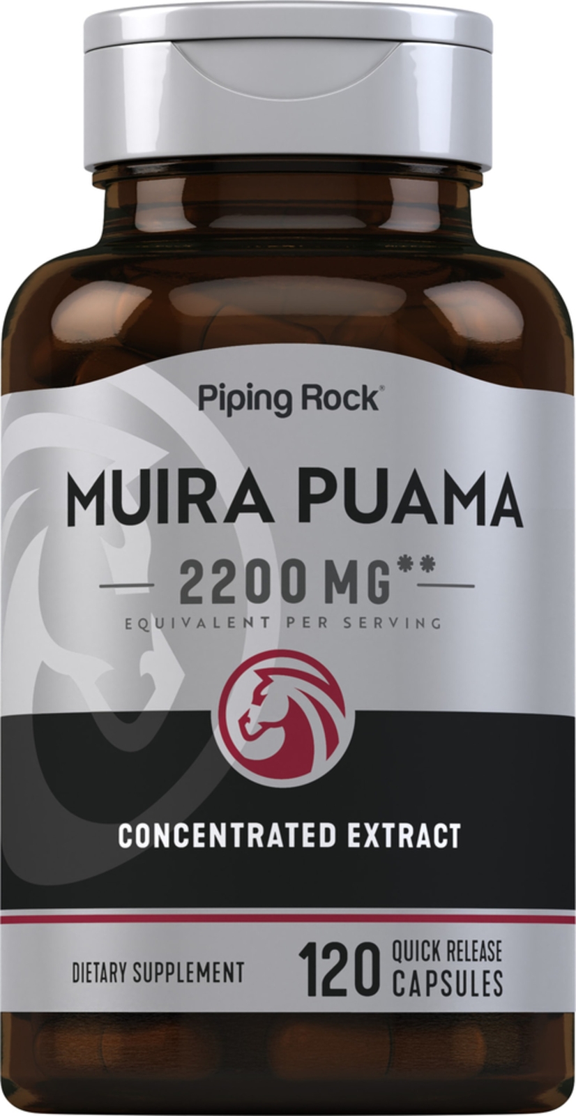 Muira Puama Root Extract 2200 mg | 120 Capsules | Non-GMO | by Piping Rock