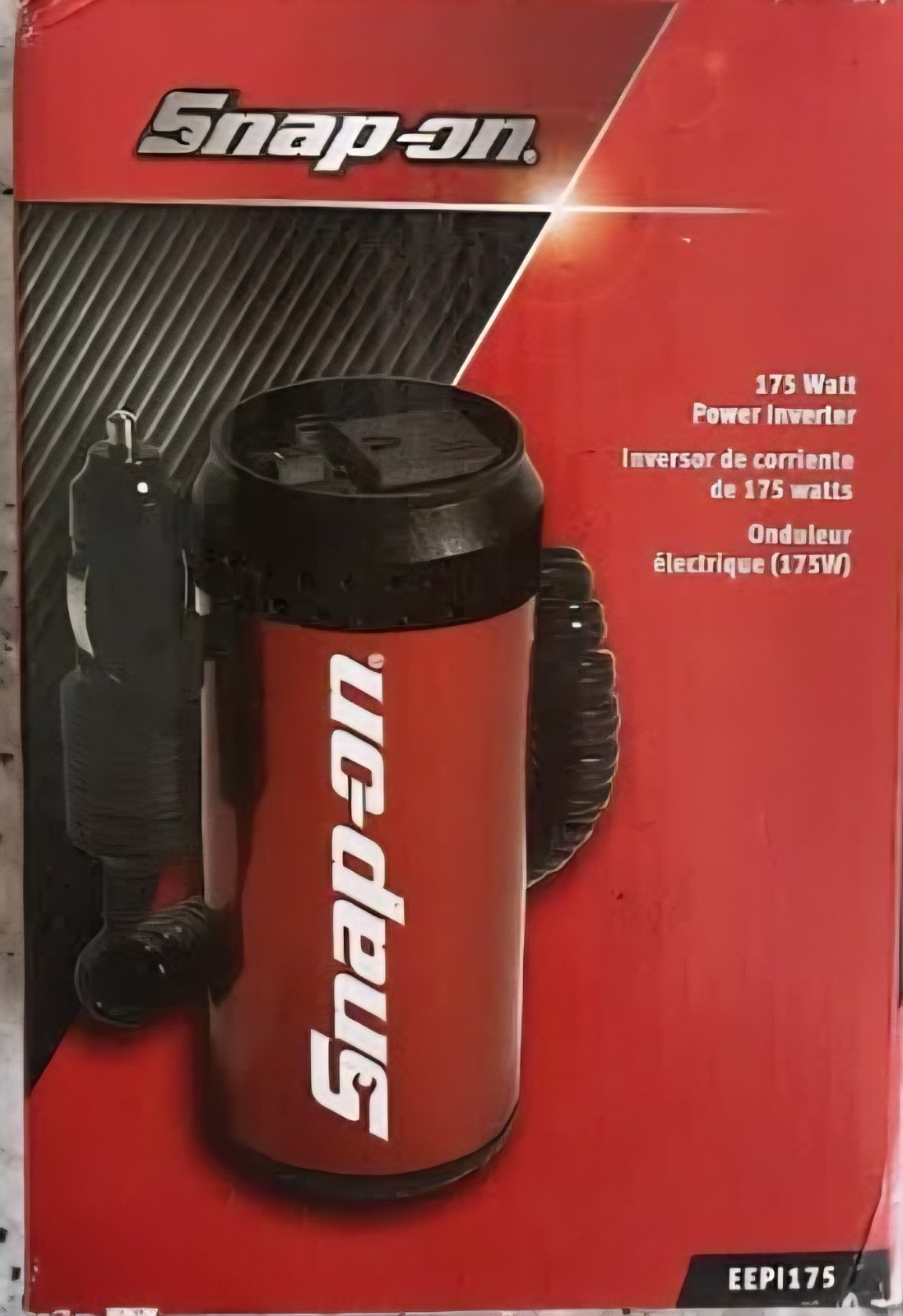 Red Snap-on ™ Tools EEPI175 175W Power Inverter USB with Cigarette Light Adapter