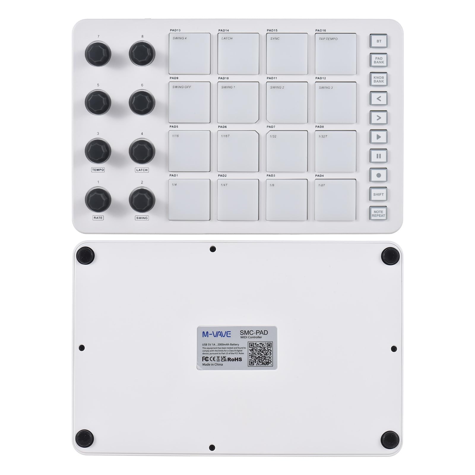 MIDI Controller Strike Pad Midi Drum Pad RGB Backlight MIDI Keyboard BT Connecti