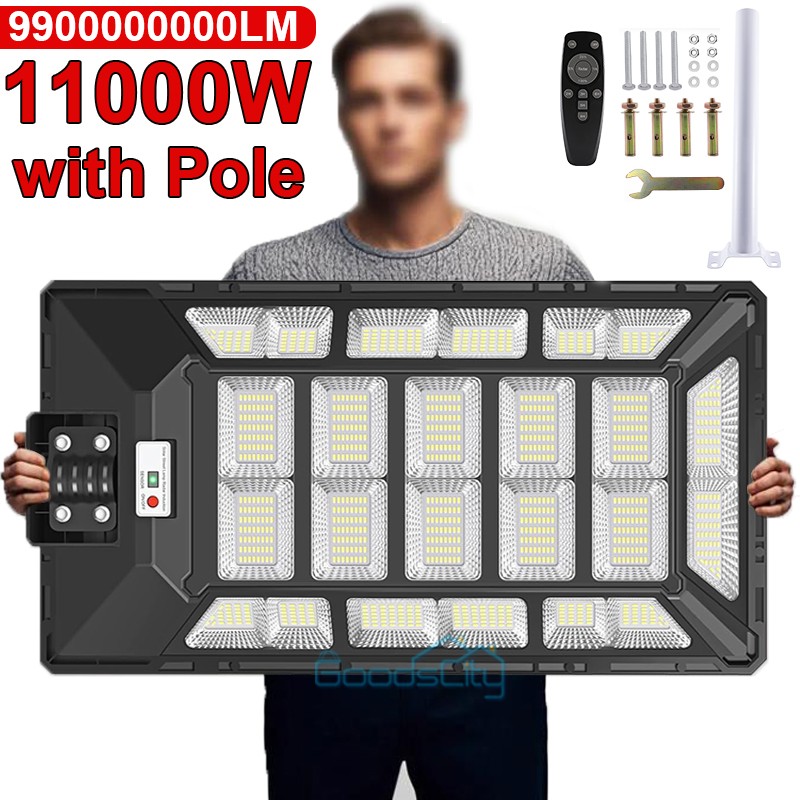 11000W Commercial Solar Street Lights LED Outdoor Dusk Dawn Solar Lighting Bulb
