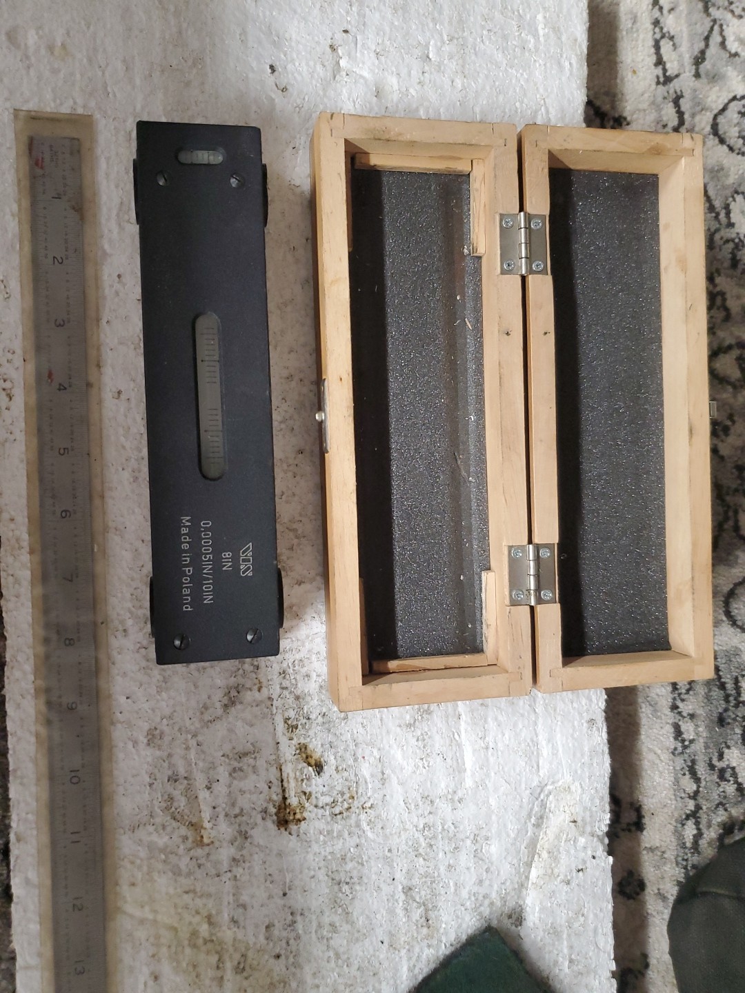 8" Precision Machinery Level w/V-groove for Shafts/Ballscrews, VIS brand
