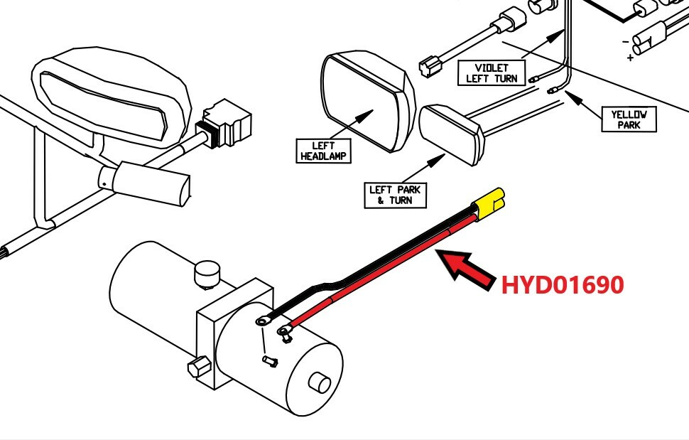 Boss Power Ground Cable Plow Side HYD01690