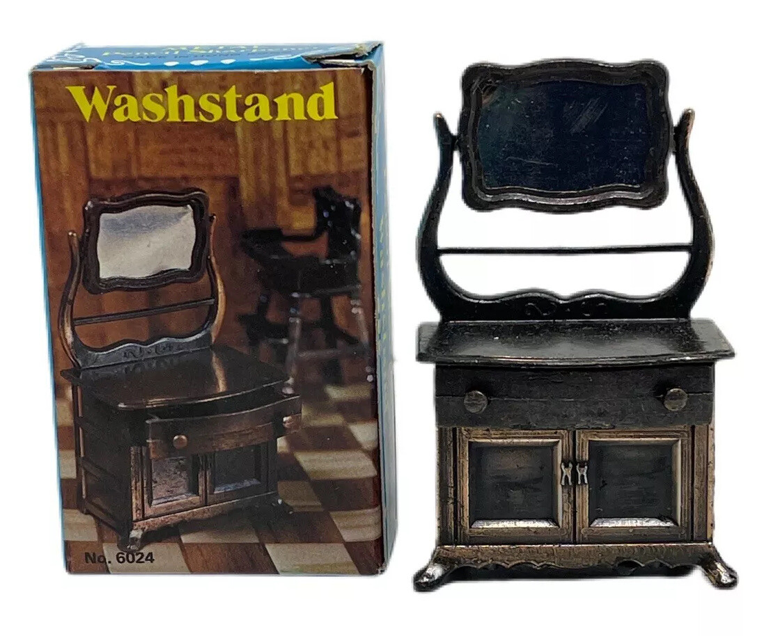 Vintage Miniature Washstand Dresser Mirror Die-Cast Metal Pencil Sharpener 6024