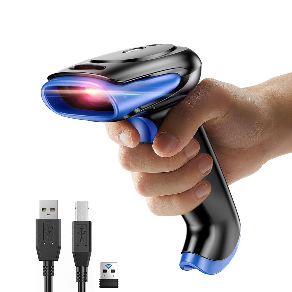 3in1 2D Bluetooth Wireless Barcode Scanner Handheld Cordless USB QR Code Reader