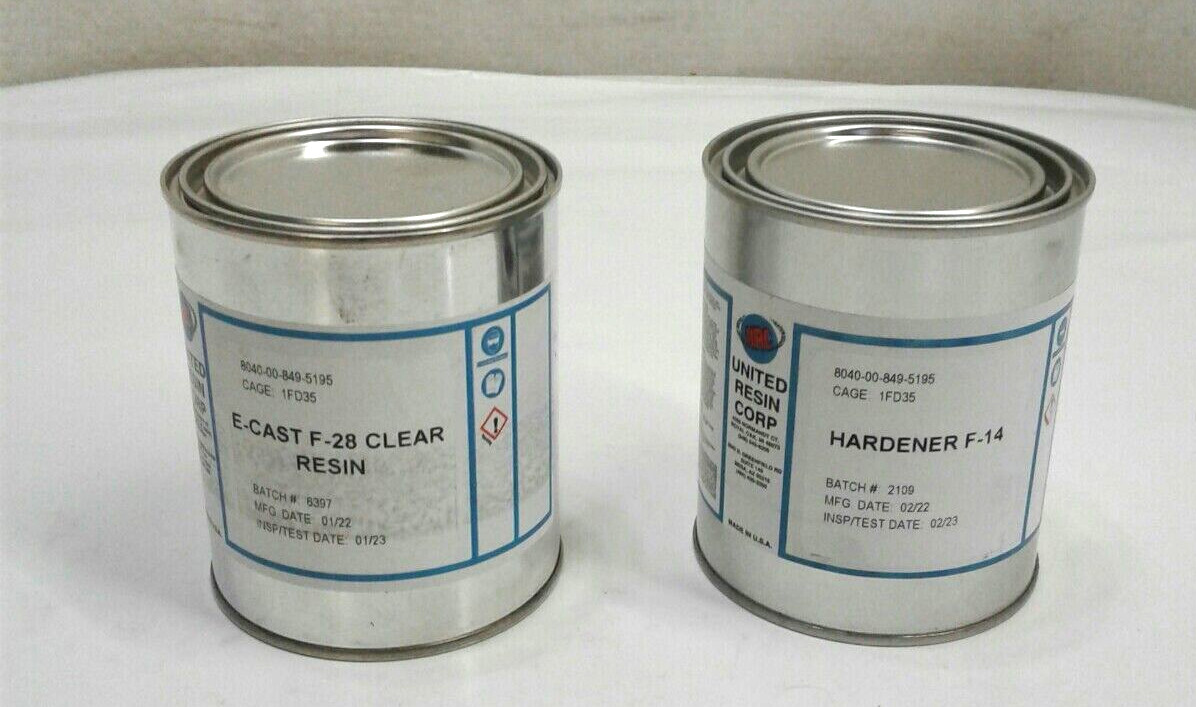United Resin Corp. NSN 8040-00-849-5195 E-Cast F-28 Clear Resin & F-14 Hardener